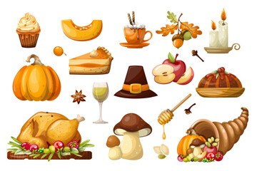 Set of Thanksgiving Day 