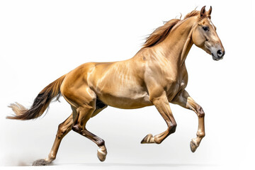 Obraz premium Horse in motion. Isolated on white background. Gallop