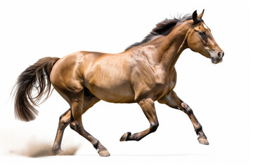Naklejka premium Horse in motion. Isolated on white background. Gallop