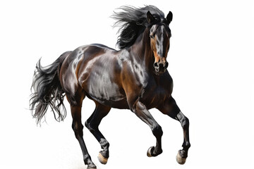 Naklejka premium Horse in motion. Isolated on white background. Gallop