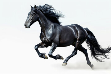 Fototapeta premium Horse in motion. Isolated on white background. Gallop