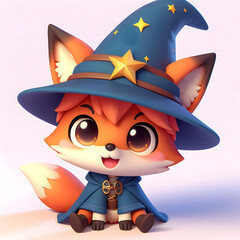 Chibi Fox with a Wizard Hat 