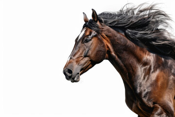 Obraz premium Horse in motion. Isolated on white background. Gallop