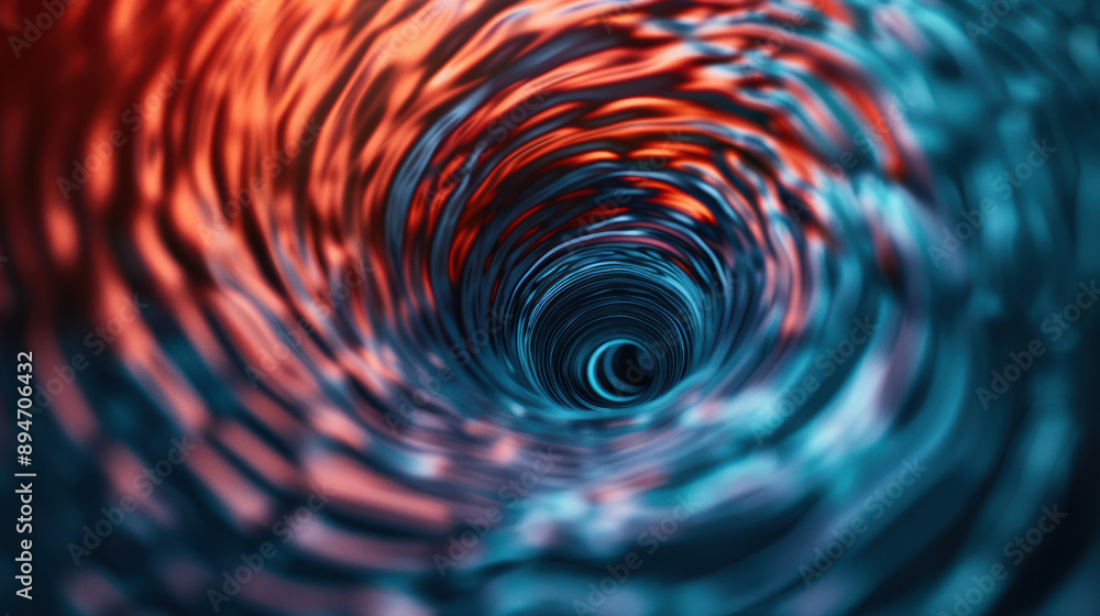 Poster Hypnotic swirl of vibrant colors creating a vortex effect in abstract design, with dynamic motion and mesmerizing patterns in a modern art piece.