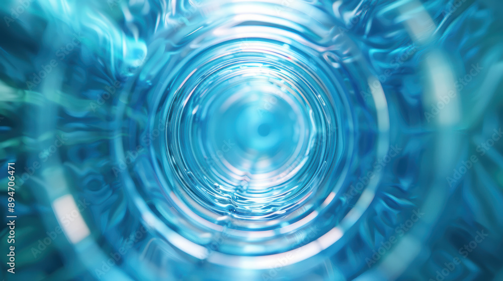 Poster abstract image of ripples in blue water forming concentric circles, creating a mesmerizing effect wi