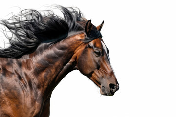 Fototapeta premium Horse in motion. Isolated on white background. Gallop