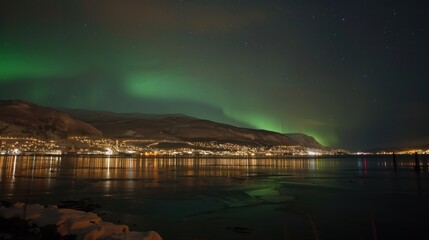 Northern Lights Reflecting on the Water
