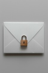A 3D white color envelope with a padlock, symbolizing the security of email