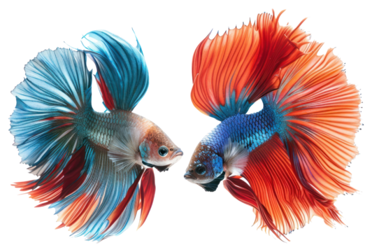 PNG Colorful betta fish pair