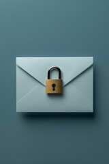 A 3D white color envelope with a padlock, symbolizing the security of email