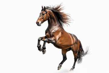 Naklejka premium Horse in motion. Isolated on white background. Gallop