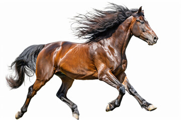 Naklejka premium Horse in motion. Isolated on white background. Gallop