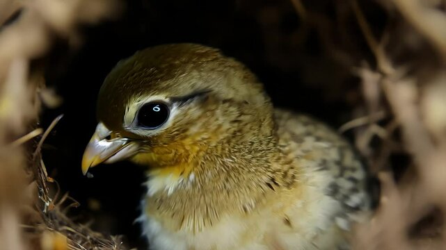 parrot chick in the nest. generative ai 