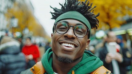 A Multiethnic Group Of Tourists, Taking A Selfie In The Bustling City Of Madrid
