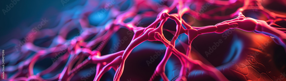 Aufkleber abstract close-up of vivid, interconnected neural network in a futuristic, digital design with vibra