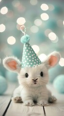 Bunny Wearing Party Hat