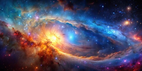 Obraz premium Sumptuous galactic background showcasing breathtaking nebula beauty in stunning astrophotography , Galactic, Background