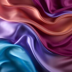 Obraz premium Flowing silk, gradient colors, fabric texture, beautiful colors.