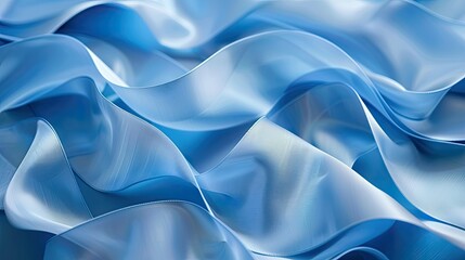 Obraz premium Blue wavy ribbons in an abstract fashion background, creating a sense of fluidity and elegance
