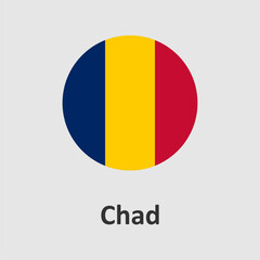 Chad flag design vector illustration on a gray background for graphic and web design.