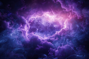 Obraz premium A stunning, mystical cloudscape featuring vibrant shades of purple and blue, evoking a dreamy, otherworldly atmosphere.