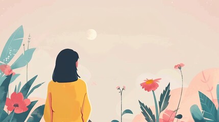 Hopeful message flat design top view written theme animation colored pastel