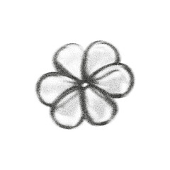 3d noise flower with grainy gradient effect in y2k style isolated on white. Gritty flower with spray dot texture with light and shadow. 3d vector retro y2k figure