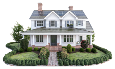 PNG  Charming suburban house with garden