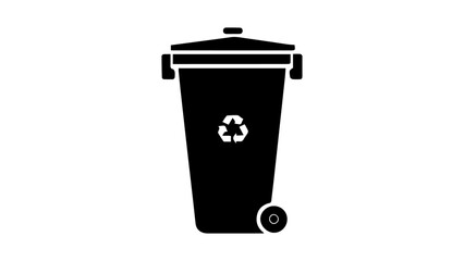 simple recycle bin on white background vector illustration