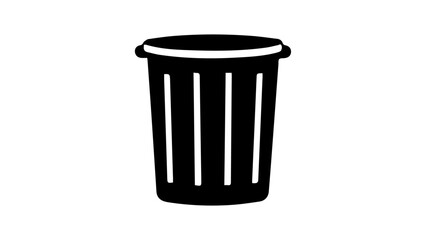 simple trash can icon with flat top in vector