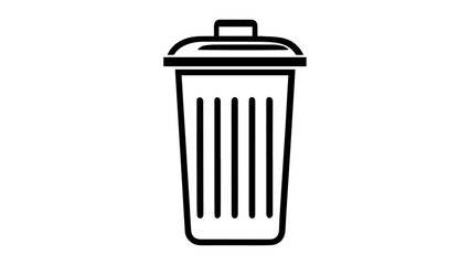 trash can icon outline illustration in vector 