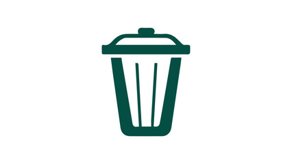trash can isolated on white, green trash can icon in vector