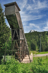 historical wooden Ski Jump in Oberhof,Thuringian Forest,Thuringia,Germany