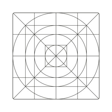Guide, sizing for application logotype design. App icon size template. Blank, grid for web or mobile system app. Icon grid isolated on a white background.