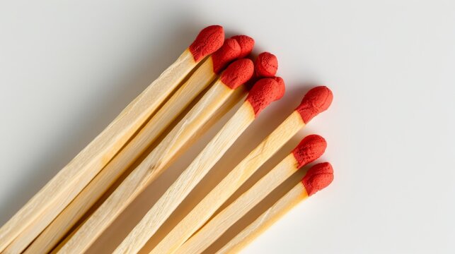 handfull of wooden matches - isolated product photo