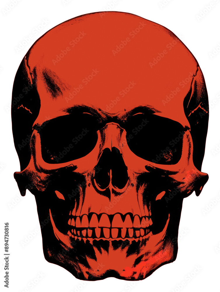 Poster PNG Skull red anatomy horror.