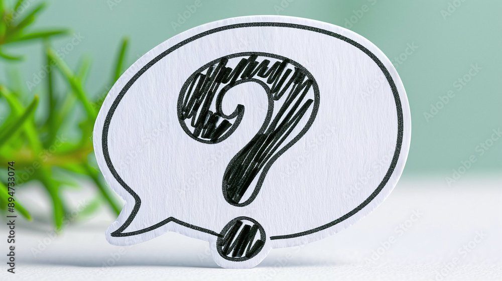 Poster speech bubble with a question mark. creative communication symbol illustrating inquiries and dialogu