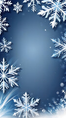 Snowflake background with a white and blue palette