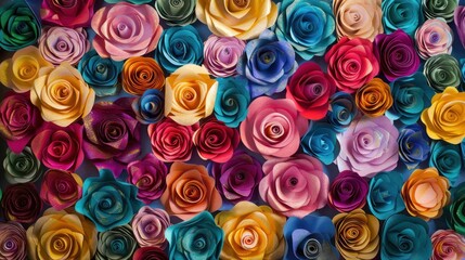 Colorful Paper Roses