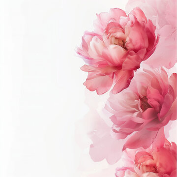 Website banner white. A pink peones on the right side. Left sid is empty.