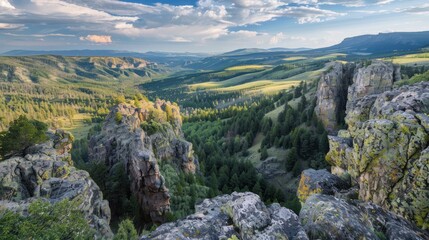 Scenic Mountain View with Lush Green Valley