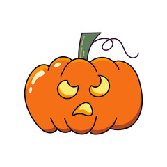 Halloween stories. Halloween pumpkin painted on hands. Decoration for the holiday. Doodle Hand Drawn Illustration