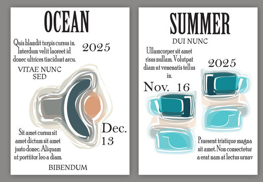 Flyer A4 Abstract Shape on White Background