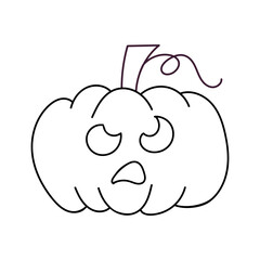 Halloween stories. Halloween pumpkin painted on hands. Decoration for the holiday. Doodle Hand Drawn Illustration. Coloring book for children