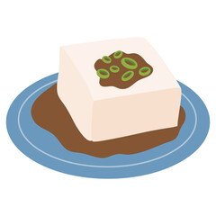 Japanese food, Hiyayakko tofu with topping