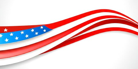 American flag ribbon abstract color background illustration