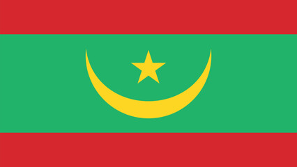 Official vector flag of Mauritania. Illustration eps10.