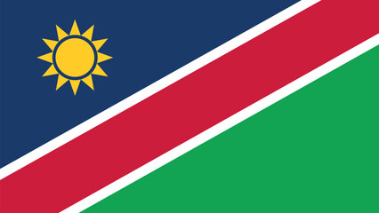 Official vector flag of Namibia. Illustration eps10.