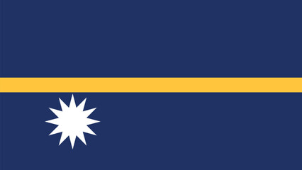 Official vector flag of Nauru. Illustration eps10.