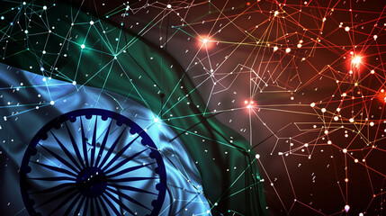 Digital India network map showcasing connectivity and technological advancements.